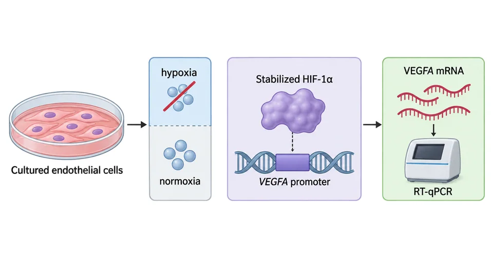Research-inspired graphical abstract of hypoxia-driven HIF-1α and VEGFA expression.