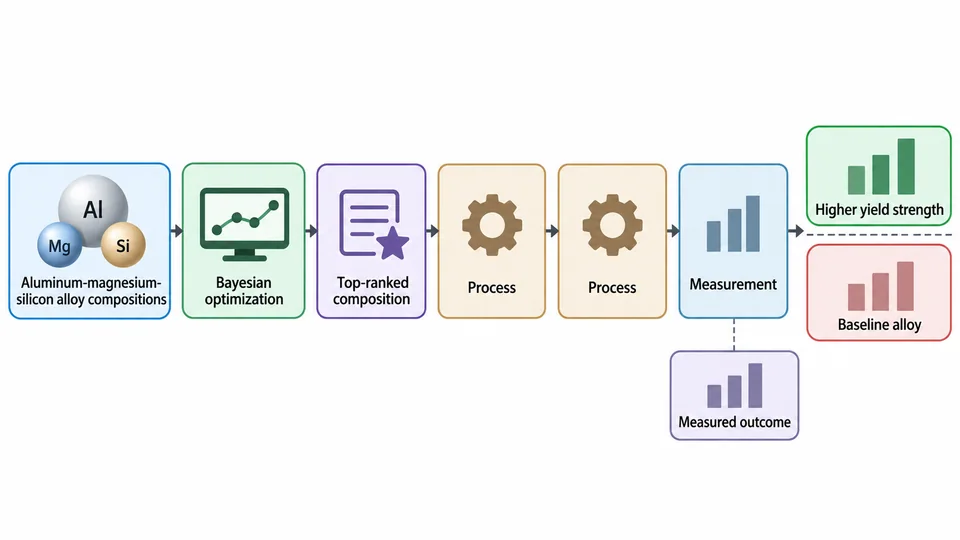 Research-inspired materials workflow for Bayesian optimization of an aluminum alloy.