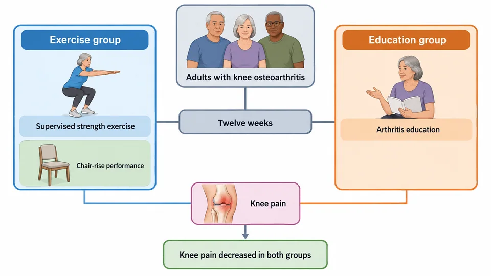Research-inspired comparison of exercise and education for knee osteoarthritis.
